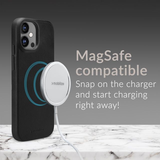 Tagakaaned Mio  Mobilize Magsafe Compatible Premium Leather Case Apple iPhone 17 Pro Black