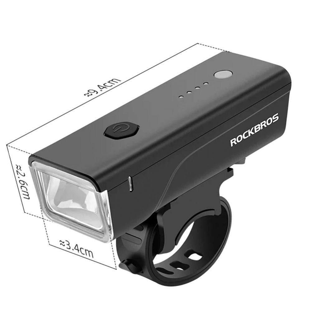 Bicycle accessory Rockbros  Rockbros 24510003001 Front Bike Light 260 lm + USB-C - USB-A Cable - Black