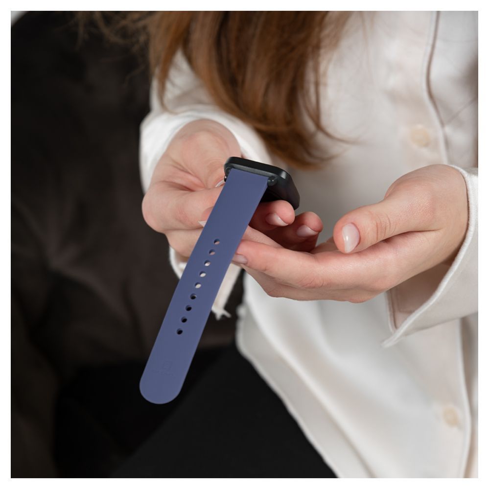 Strap Evelatus  Evelatus Watch 20mm Silicone Loop Watch Straps (130mm M/L) Blue