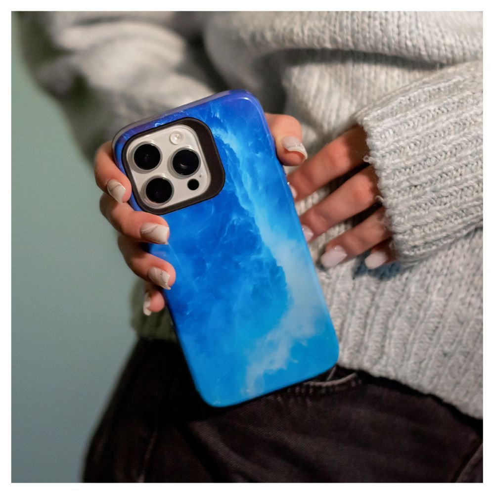 Back panel cover Evelatus Apple iPhone 15 Pro Armor case TPU+PC Customized Print Design Galaxy Blue