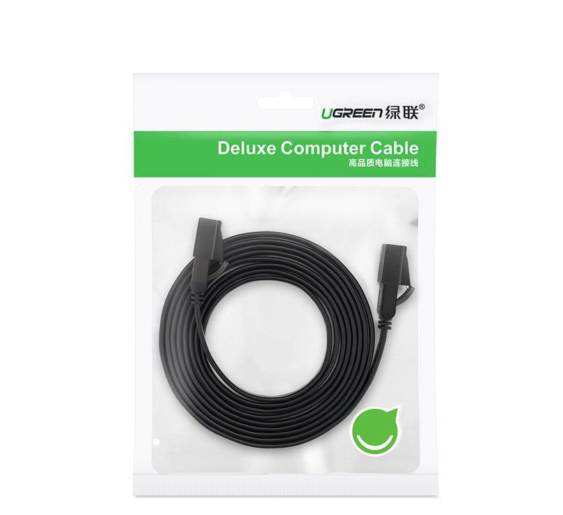 Kaabel Ugreen  Ugreen Flat Cable Internet Network Cable Ethernet Patchcord RJ45 Cat 7 STP LAN 10 Gbps 10m Black (NW106 11265)