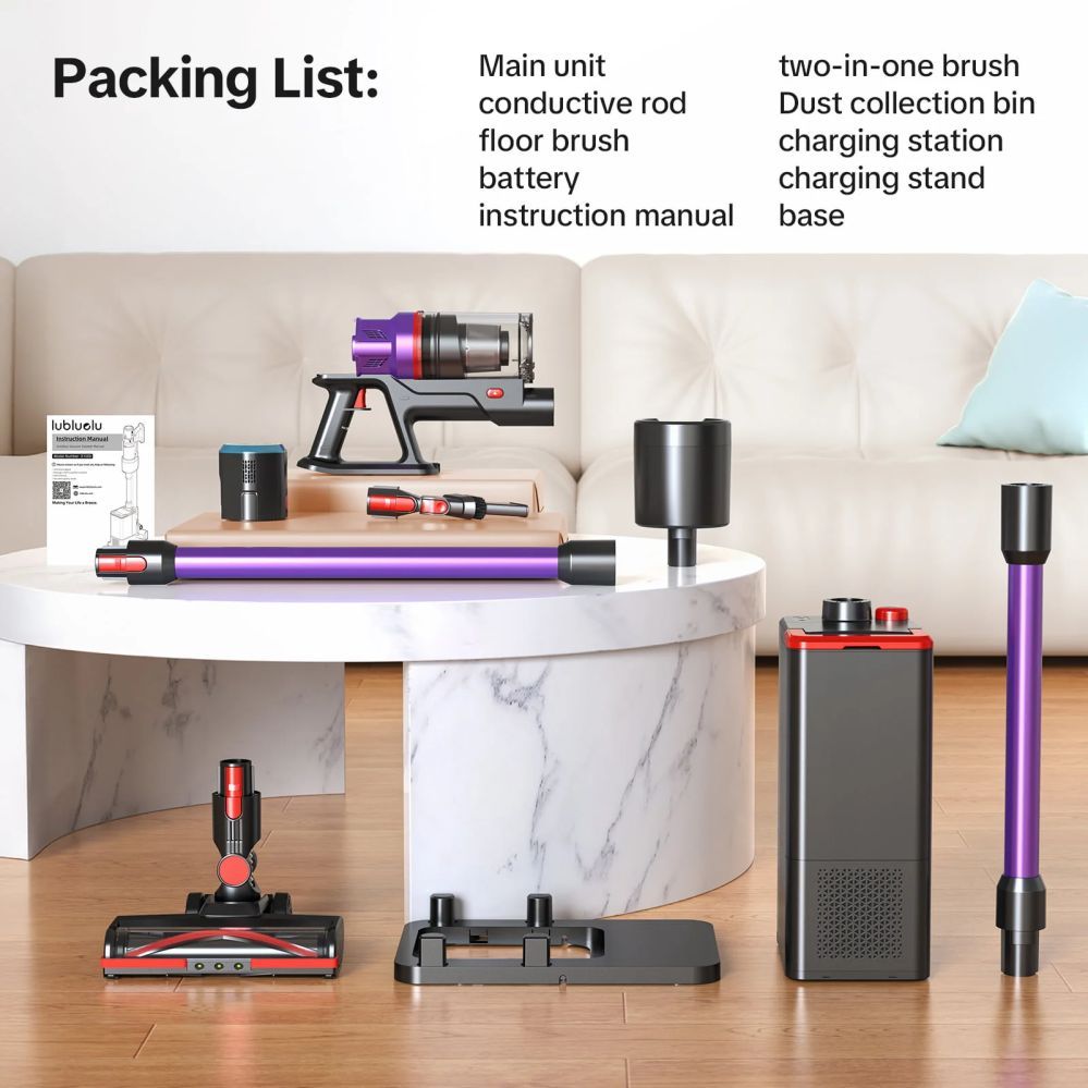 Tolmuimeja Lubluelu  Cordless Vacuum Cleaner X1000 with 2.5L Self-Emptying Dust Station