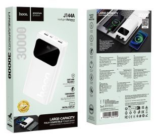 Внешний аккумулятор Hoco  J144A Hymn power bank(30000mAh) USB-A1/USB-A2: 5V/2A - USB-C/Micro: 5V/2A White