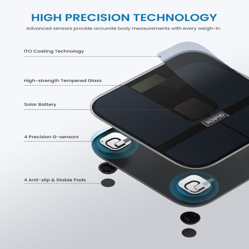 Напольные весы renpho  RENPHO Elis Solar 2 Smart Scale Black
