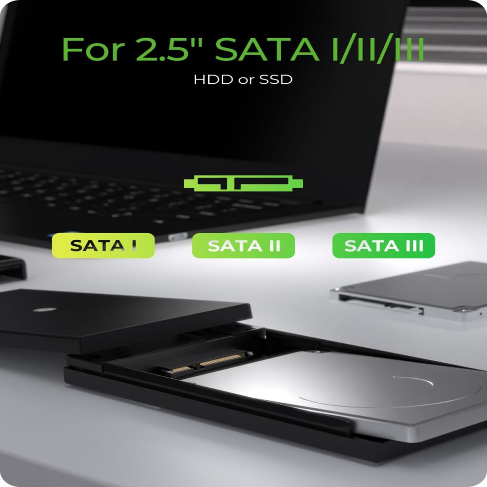 Корпус жесткого диска Raidsonic  ICY BOX IB-200T-C3 Enclosure for 1x SSD/HHD with USB 3.2 Gen 1 Type-A/Type-C combi-cable