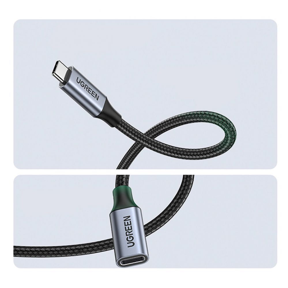 Кабель Ugreen  Ugreen US372 80810 USB-C - USB-C PD QC cable 100W 5A 10Gbps 0.5m - gray