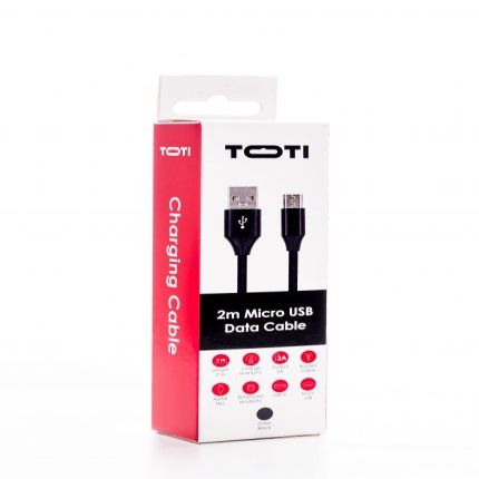 Cable seek toti  SEEK TOTI USB A to Micro USB, 2m Braided cable 2A, Black