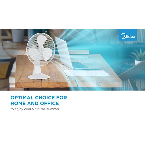 Other small household appliances Midea  Table fan, 40W, 40cm, 3 speeds, mechanical, noise level: 50-60 dB, Oscillation  80°, Tilting +24° -12°