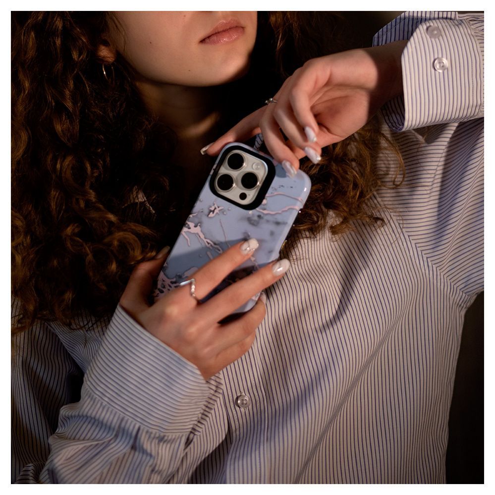 Чехол на заднюю панель Evelatus Apple iPhone 15 Pro Max Armor case TPU+PC Customized Print Design Marble Silver