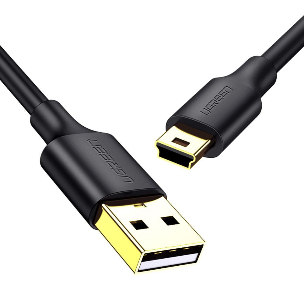 Кабель Ugreen  5 pin gold-plated USB cable - mini USB 0.5m black (US132)