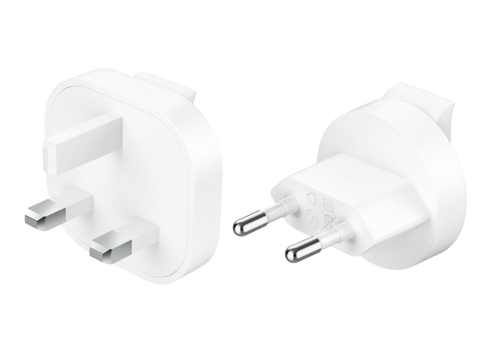 Adaptrid Belkin  BOOSTCHARGE 100w 2C1A Wall Charger with interchangable plug tips UK, EU, US White