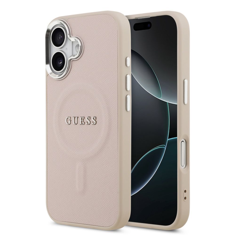 Tagakaaned Guess Apple iPhone 17 PU Saffiano MagSafe Case Pink