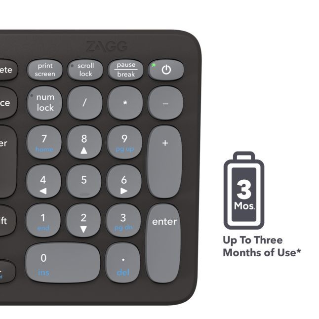 Muu arvutitarvik Zagg  ZAGG Pro Keyboard Mid Size-Charcoal-UK (wireless charging on mat)