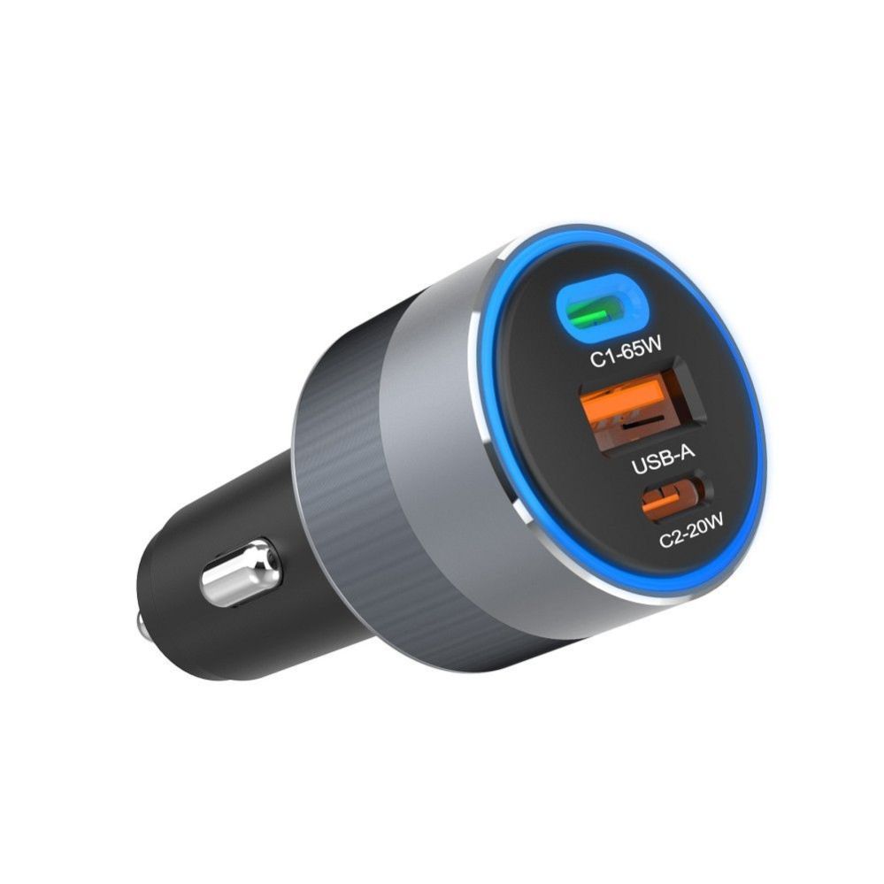 Авто зарядка Forcell  F-Energy Alu car charger 2 x Type C+USB A PD QC4.SFC 2.0 4.5A 85W