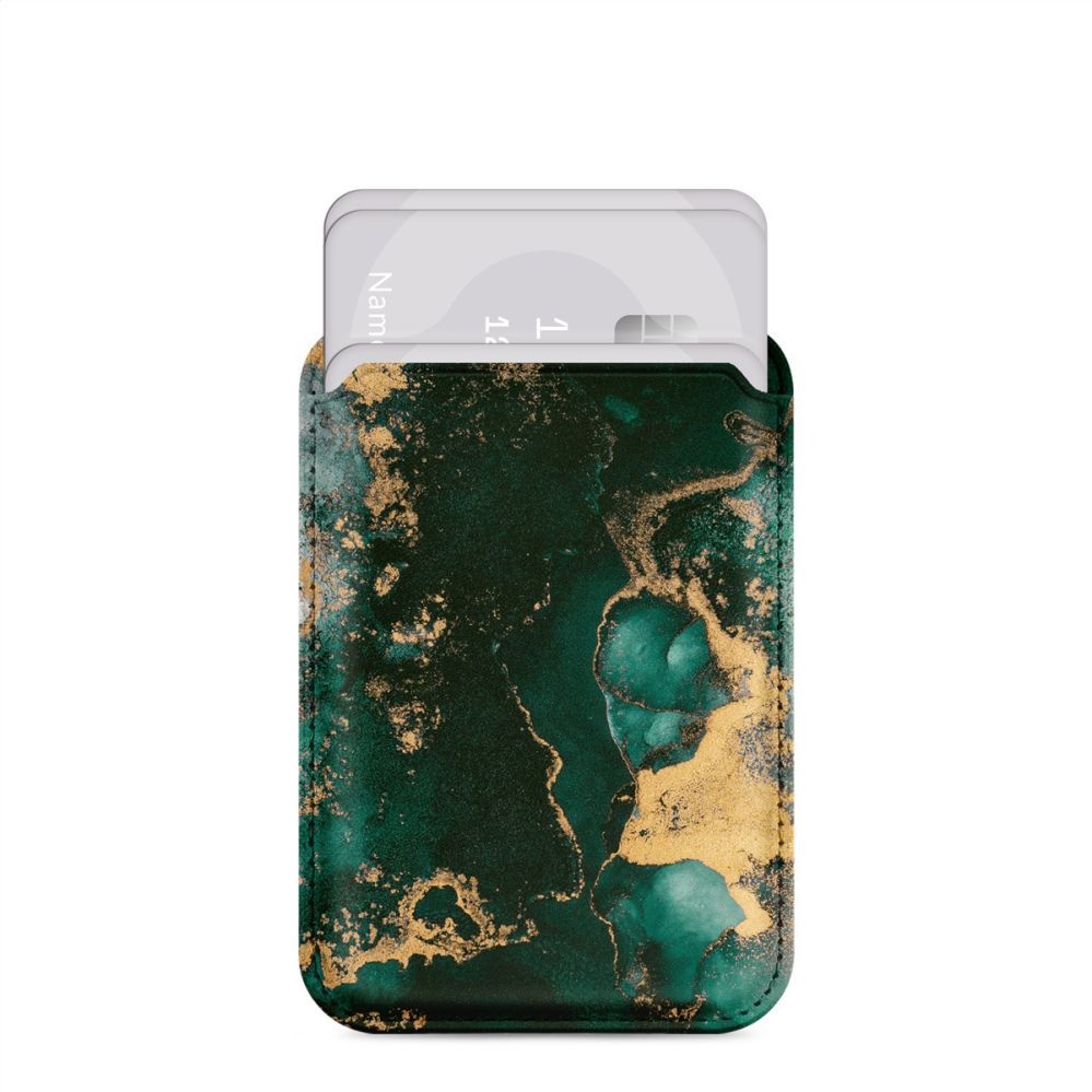 Back panel cover Mio  MIO Green Marble Magsafe Case Compatible Card Holder