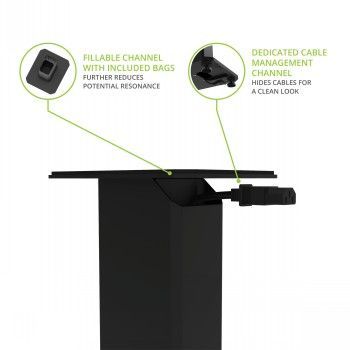 TV bracket KANTO AUDIO  KANTO AUDIO 22" TALL FILLABLE SPEAKER STANDS WITH ISOLATION FEET - BLACK (PAIR)