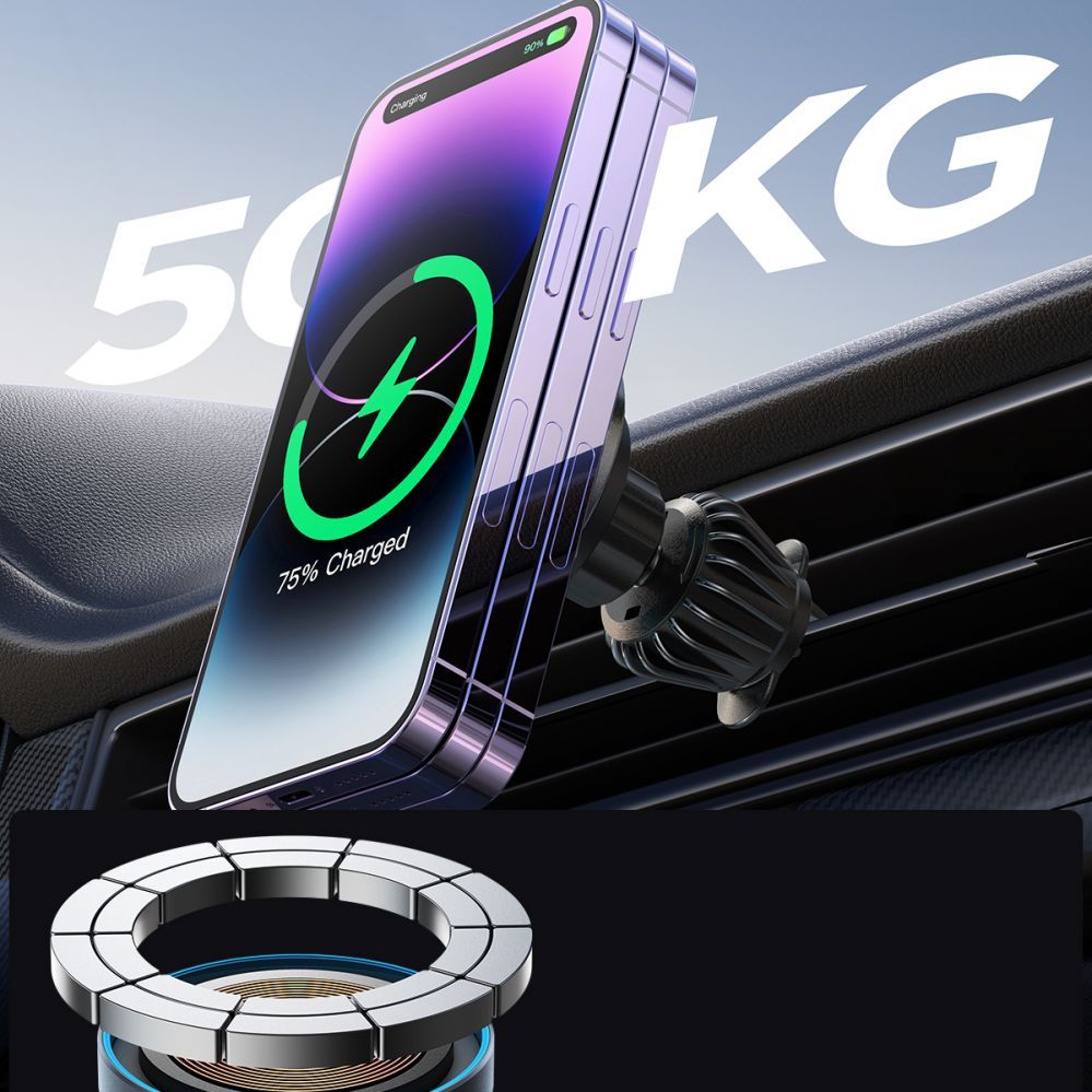 Kaabel Joyroom  Joyroom Magnetic Car Holder Wireless Charger 15W for Air Vent Black (JR-ZS240 Pro)