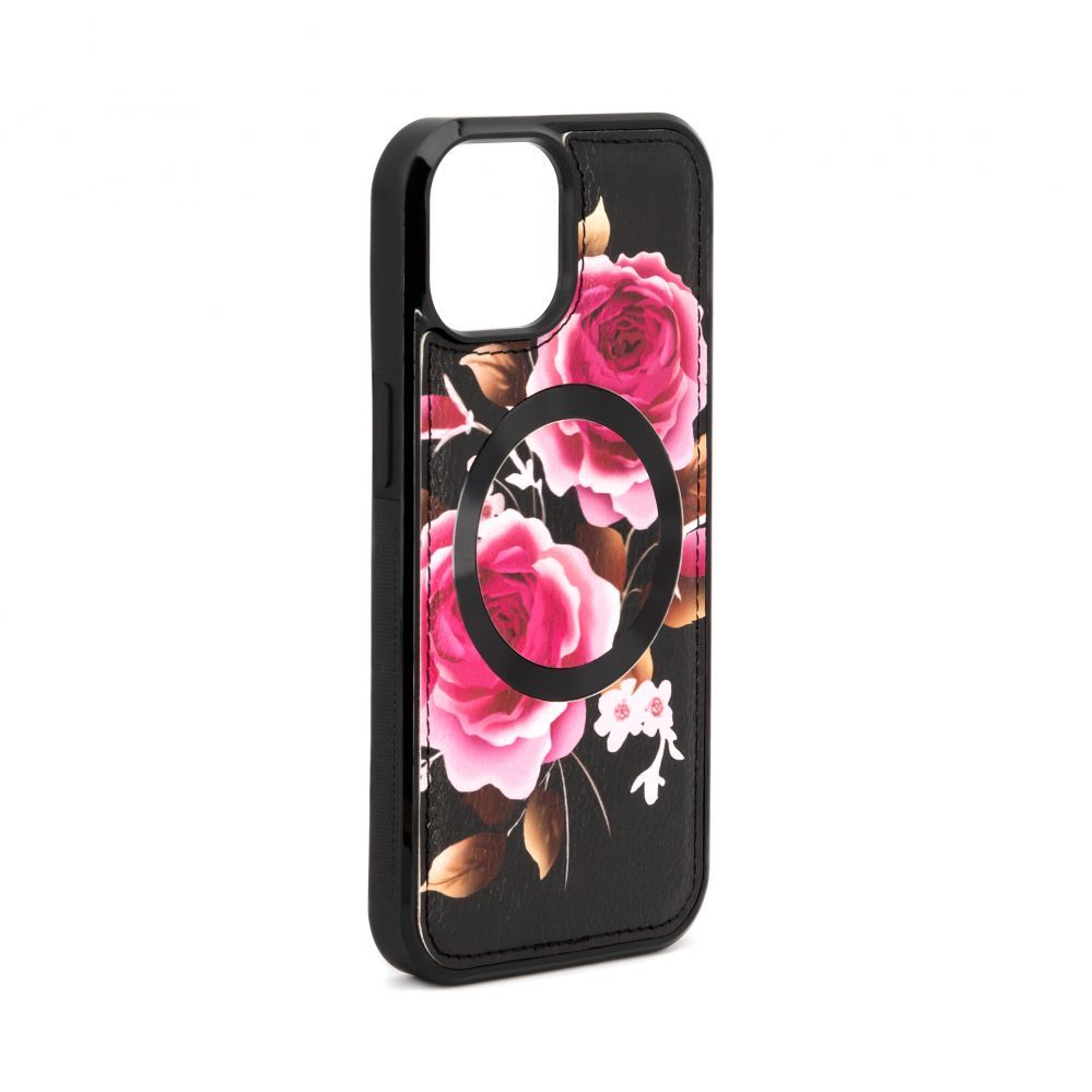 Чехол на заднюю панель Evelatus Apple iPhone 14 Leather Case Zipper Design Flower Black