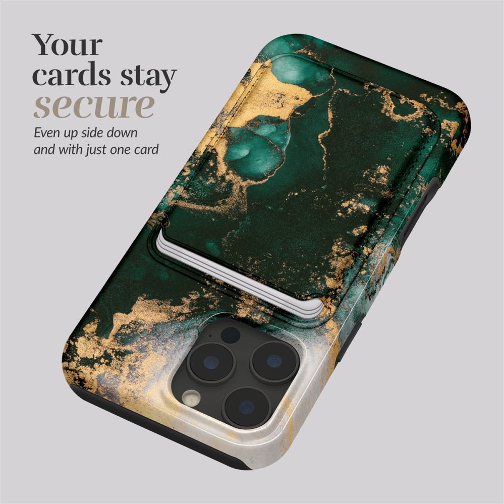 Back panel cover Mio  MIO Green Marble Magsafe Case Compatible Card Holder