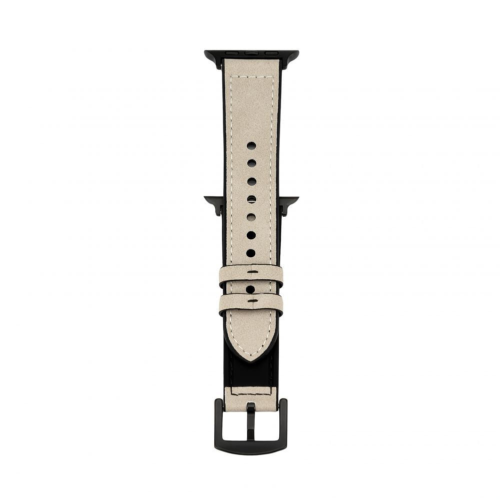 Strap Connect  Watch 42/44/45mm Silicone patch Leather Watch Strap (132mm M/L) White