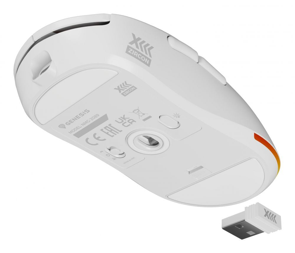 Computer mouse Genesis  Zircon XIII Custom | Wireless | Gaming Mouse | 2.4 GHz, USB | White