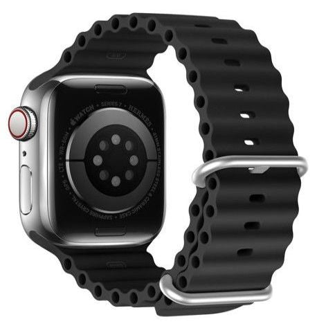 Rihm Dux Ducis Apple Silicone Strap for Apple Watch 42/44/45/46/49MM Black