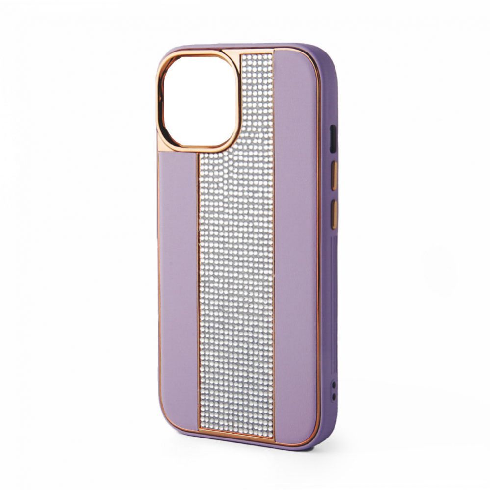 Tagakaaned iLike Apple iPhone 15 Pro Diamonds and Leather Case Pink Sand