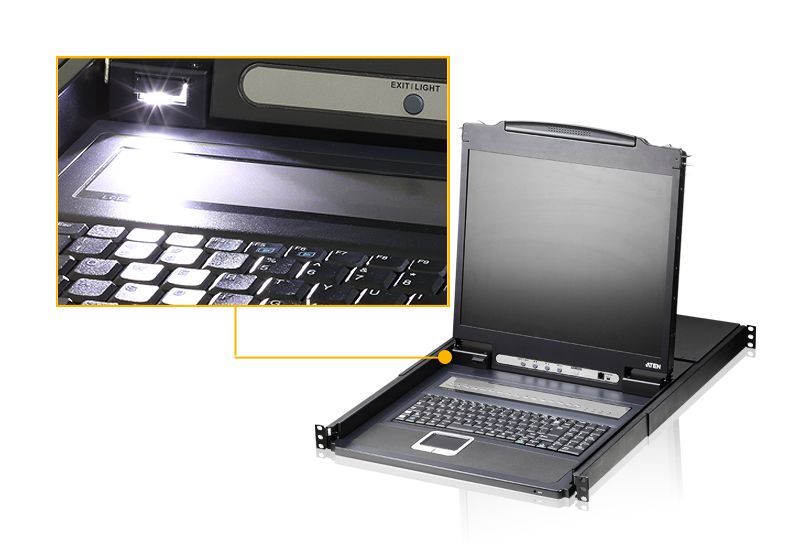 Сервер - Прочие аксессуары Aten  CL1308N-ATA-AG 8-Port PS/2-USB VGA 19" LCD KVM Switch