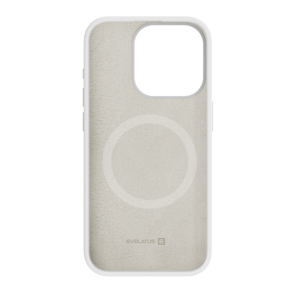 Back panel cover Evelatus Apple iPhone 15 Pro Max Premium Magsafe Soft Touch Silicone Case White
