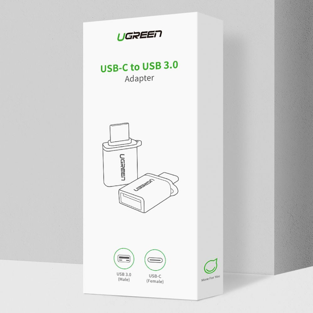 Üleminek Ugreen  US270 USB-C (Male) / USB-A 3.0 (Female) Adapter with Lanyard Space Gray