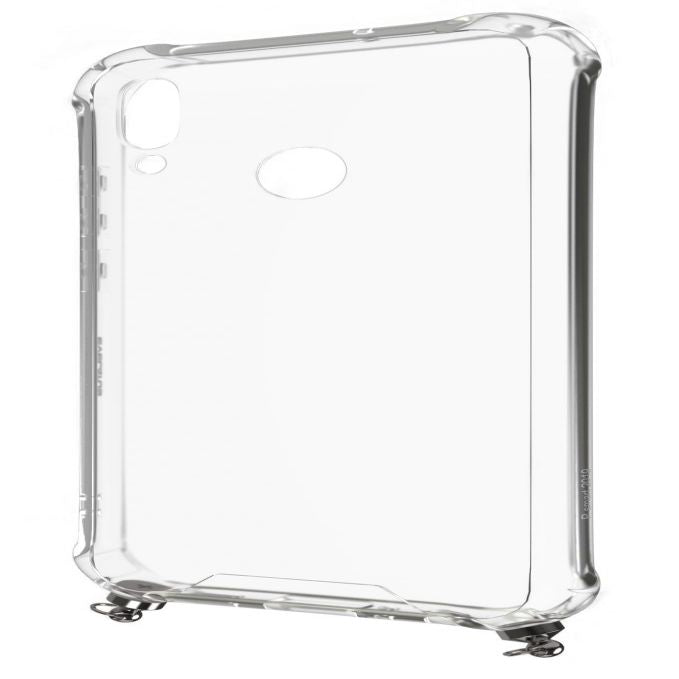 Tagakaaned Evelatus Huawei P Smart 2019 Silicone Transparent with Necklace TPU Strap Silver
