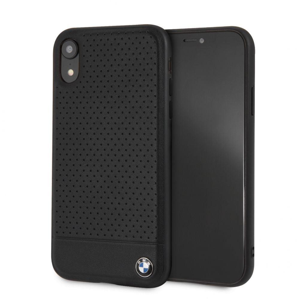 Чехол на заднюю панель BMW Apple iPhone XR Perforated Leather Hardcase Black