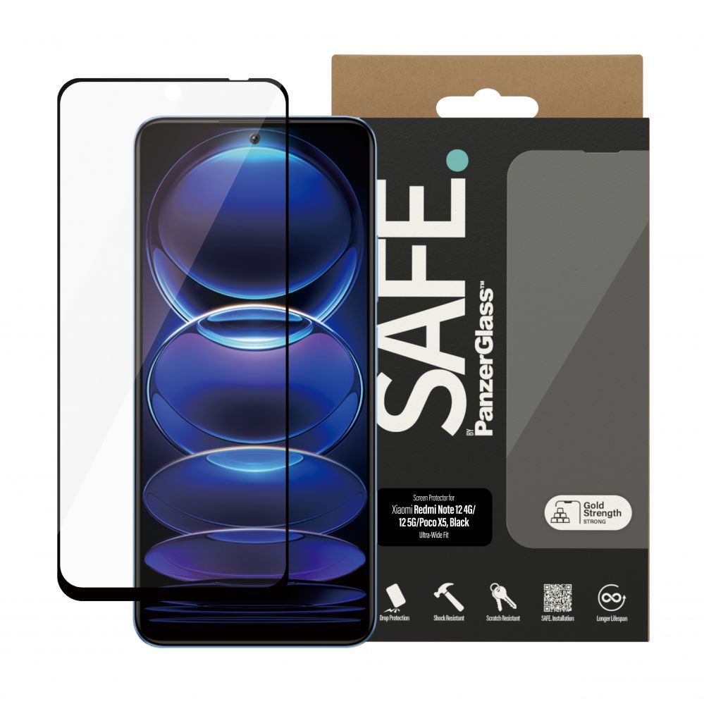 Tagakaaned PanzerGlass  SAFE by  Screen Protector Xiaomi Redmi Note 12 5G | 12 4G | Poco X5 | Ultra-Wide Fit |