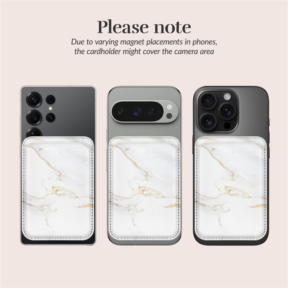 Tagakaaned Mio  MIO White Marble Magsafe Case Compatible Card Holder