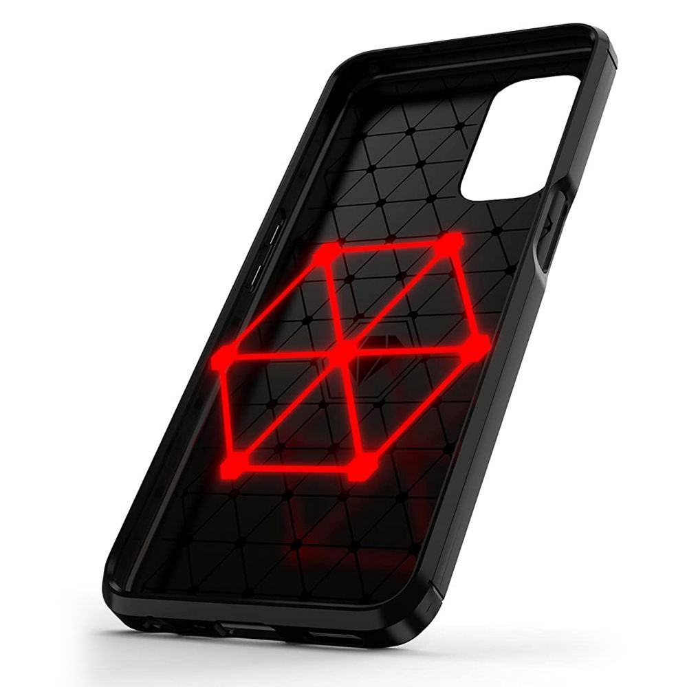 Tagakaaned Hurtel  Carbon Case Flexible cover for OnePlus Nord N200 5G black