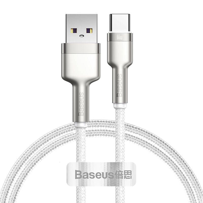 Cable Baseus  USB cable for USB-C Baseus Cafule, 66W, 1m (white)