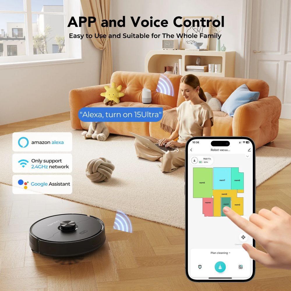 Tolmuimeja Lubluelu  L15 MAX robot vacuum  cleaner with self-empty  station