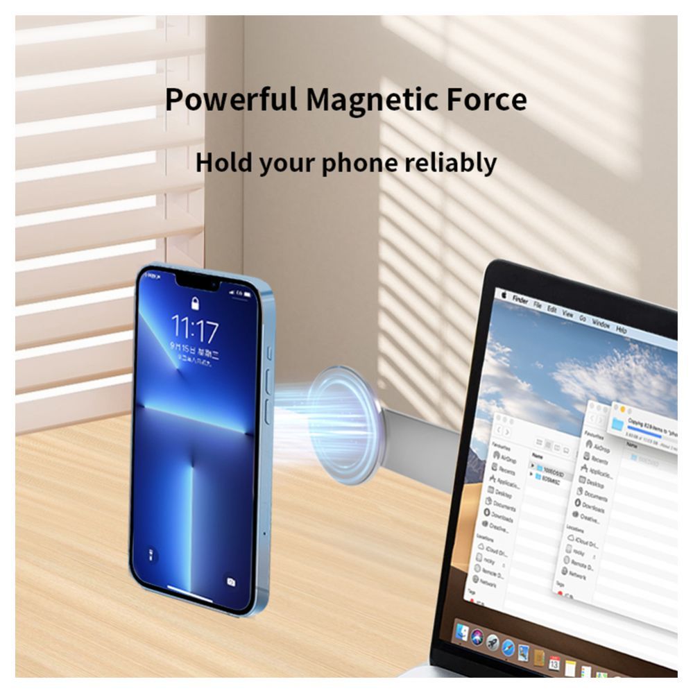 Universaalne telefonihoidja (Popsocket) iLike Universal P65 Aluminum Monitor Side Fix magnetic holder for Smartphone Silver