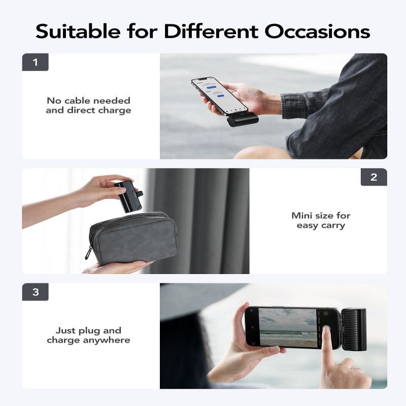 Power bank Veger  Powerbank Veger PlugOn (W0558P) PD QC3.0 2,4A 20W 5000 mAh with a built-in connector Lightning black