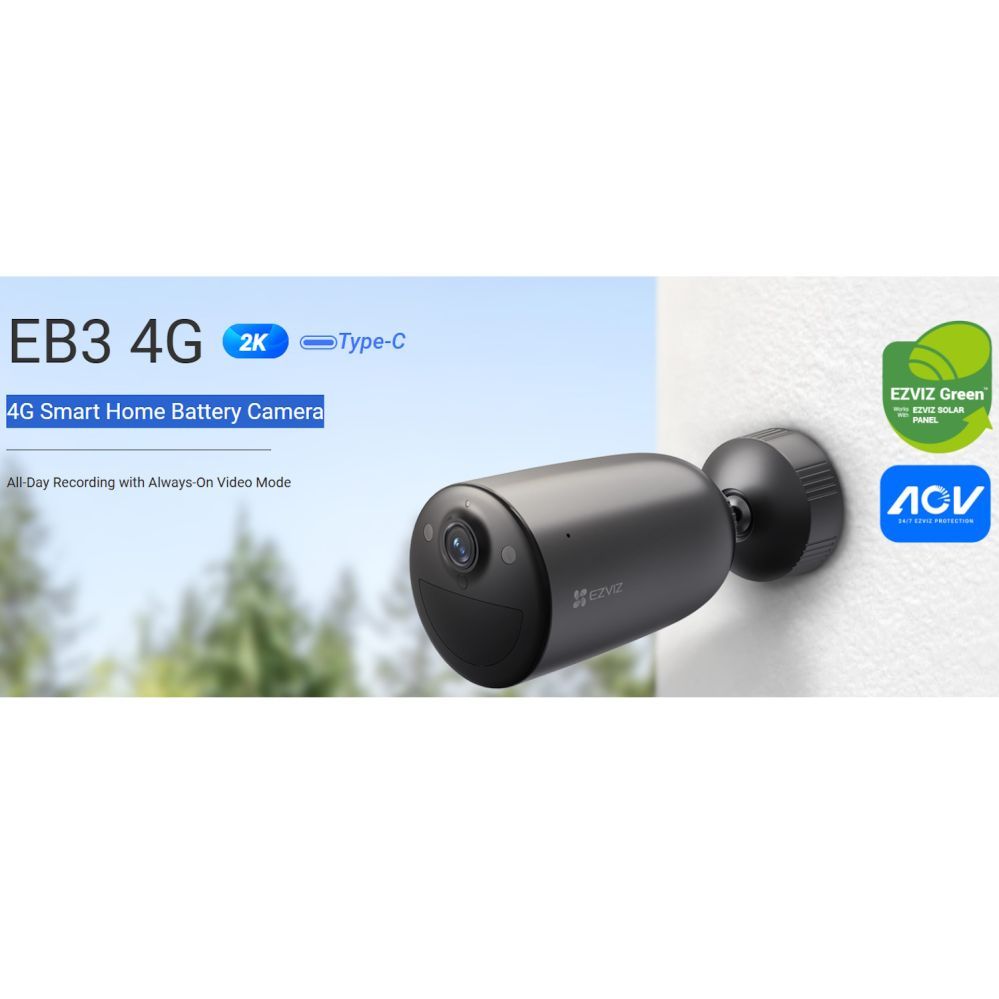 Webcam EZVIZ  Ezviz EB3 CS-EB3 4G Outdoor IP65 Smart Home Battery security Camera MicroSD / Night vision Silver
