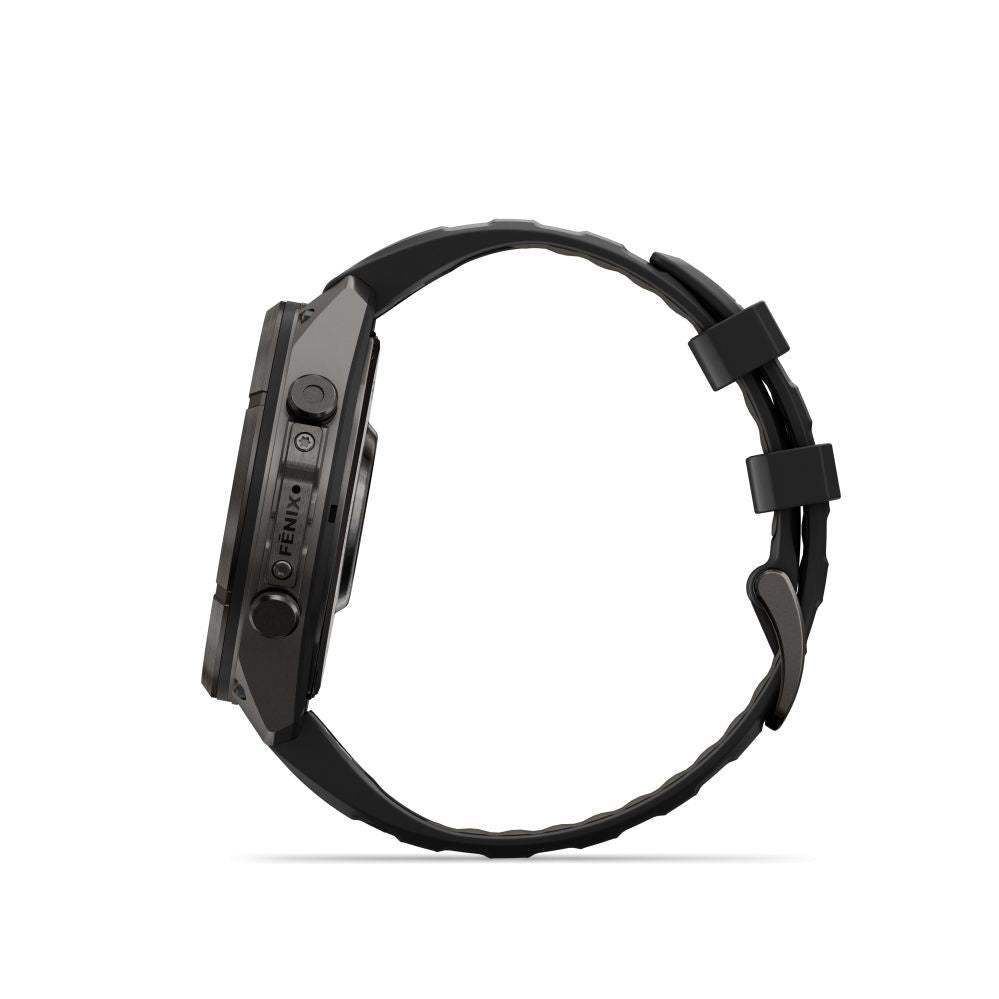 Nutikell Garmin  Fenix 9 Pro – 47mm
Carbon Gray DLC Titanium with Black/Pebble Grey Silicone Band
