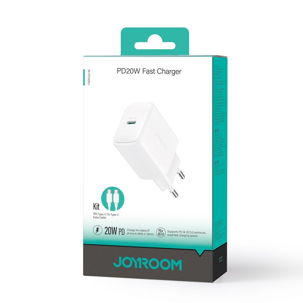 Адаптер Joyroom  Joyroom JR-TCF20 wall charger with a USB-C connector with a power of up to 20W (with USB-C / USB-C cable)