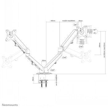 Кронштейн для телевизора NEOMOUNTS BY NEWSTAR  NEOMOUNTS BY NEWSTAR GAS SPRING MOUNT (CLAMP/GROMMET)