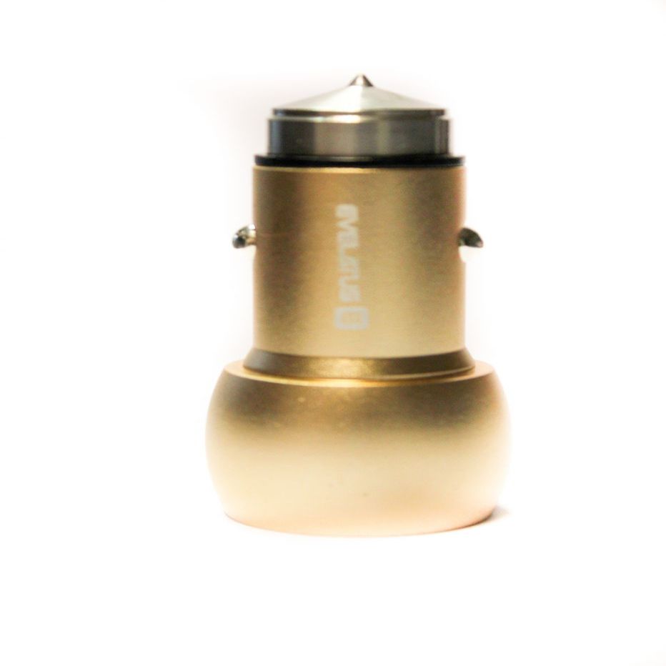 Auto charger Evelatus - Car Charger ECC01 GOLD 2USB port 3.1A with stainless steel escape tool Gold