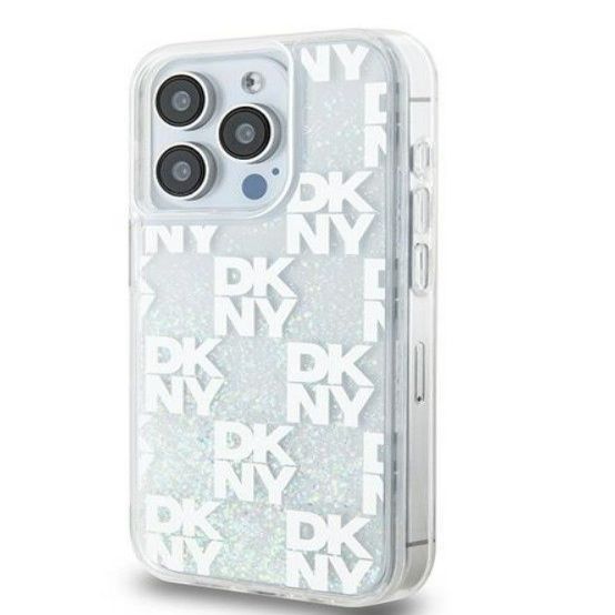 Чехол на заднюю панель DKNY Apple iPhone 15 Pro 6.1 hardcase Liquid Glitter Multilogo White