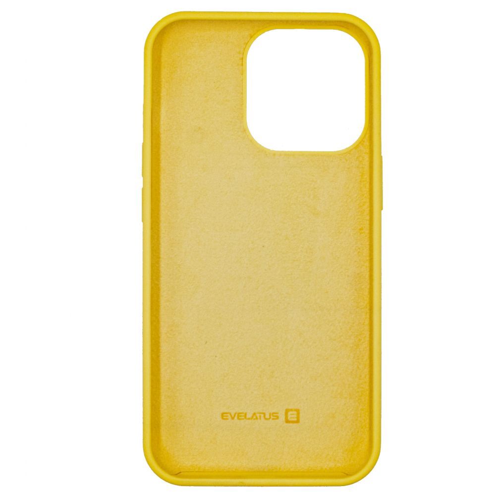Back panel cover Evelatus Apple Evelatus iPhone 13 Pro Premium Soft Touch Silicone Case Yellow