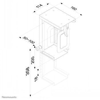 TV bracket NEOMOUNTS BY NEWSTAR  NEOMOUNTS BY NEWSTAR CPU HOLDER (HEIGHT PC: 20-36 CM / WIDTH PC: 5-10 CM)