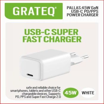 Переходник GRATEQ  PALLAS VERKKOVIRTALATURI GAN PD/PPS USB-C 45W