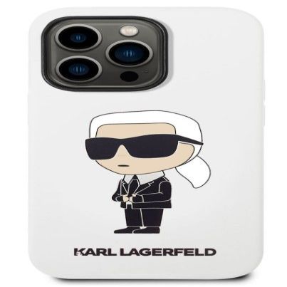 Чехол на заднюю панель Karl Lagerfeld Apple iPhone 14 Pro Liquid Silicone Ikonik NFT Case White