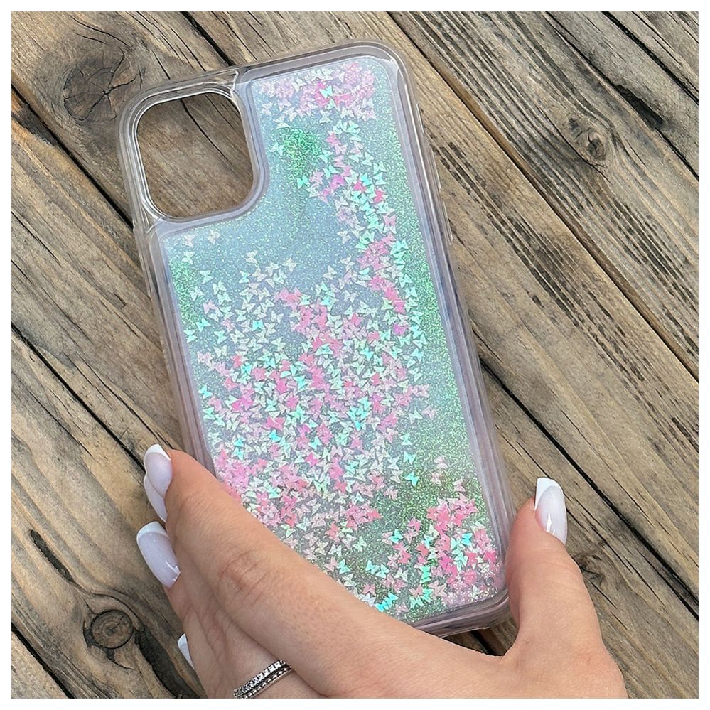 Tagakaaned iLike Apple iPhone 11 Silicone Case Water Glitter Pink